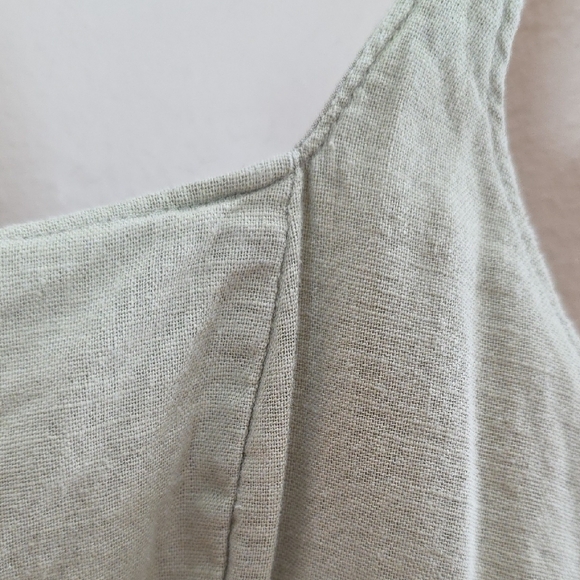 Abercrombie & Fitch Sage Green Linen Blend Square Neck Cropped Cami Size Medium - Picture 7 of 13